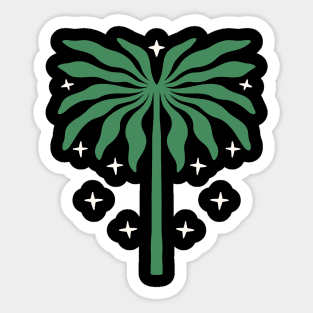 Retro Boho Palm and Stars Sticker